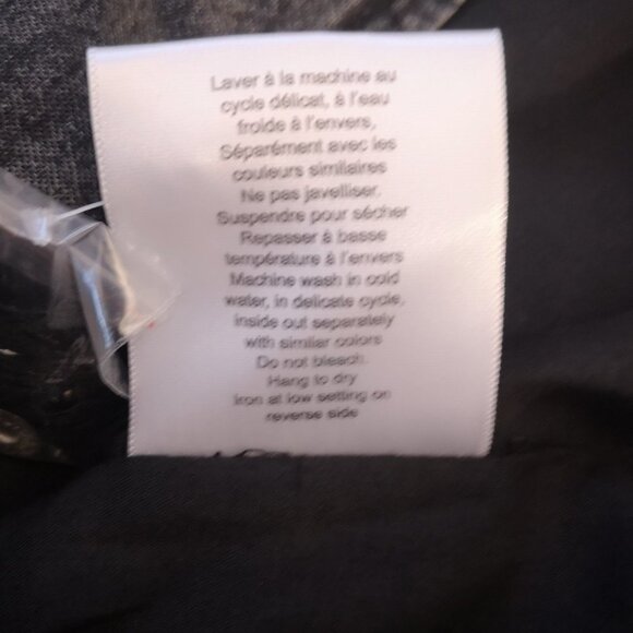 Le Grenier Ladies Size Medium Full Zip Lined Drawstring Waist Black Demin Coat - Picture 9 of 12